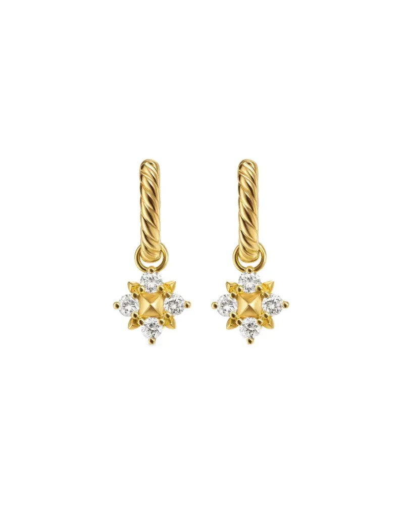 David Yurman 18kt Petite Modern Renaissance Pyramid Gelbgold-Hängeohrringe mit Diamanten (18,8mm Gold