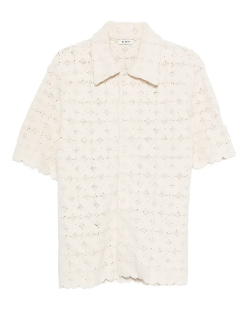 Sandro Gehäkeltes Hemd mit Wellensaum - Nude Nude