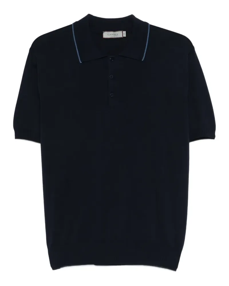 Canali piped polo shirt - Blau Blau