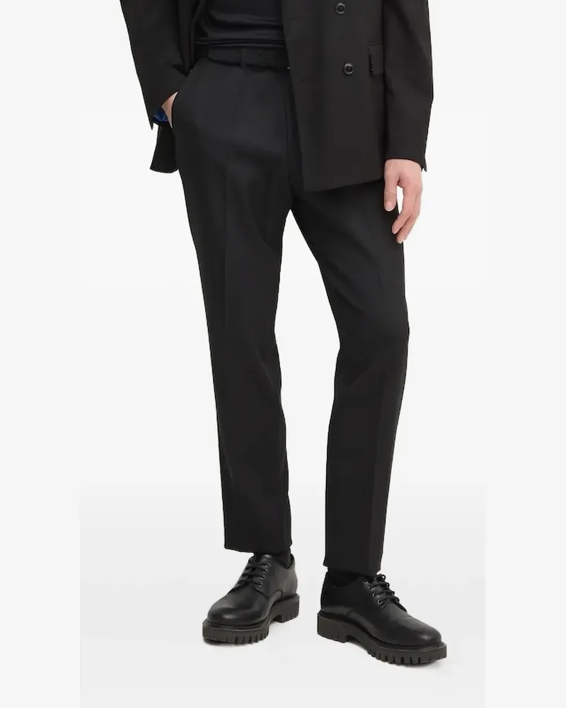 HUGO BOSS Klassische Hose mit Bügelfalten - Schwarz Schwarz