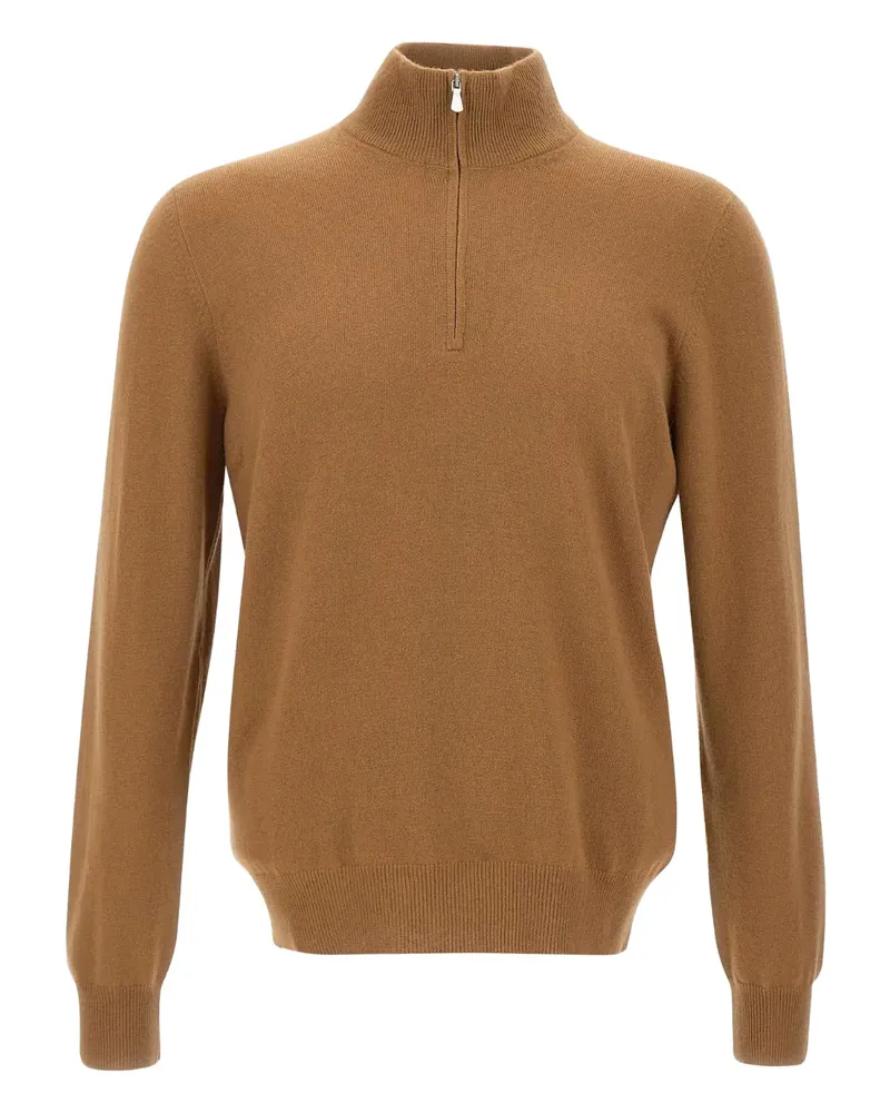 Gran Sasso Rollkragenpullover mit kurzem Reißverschluss - Braun Braun