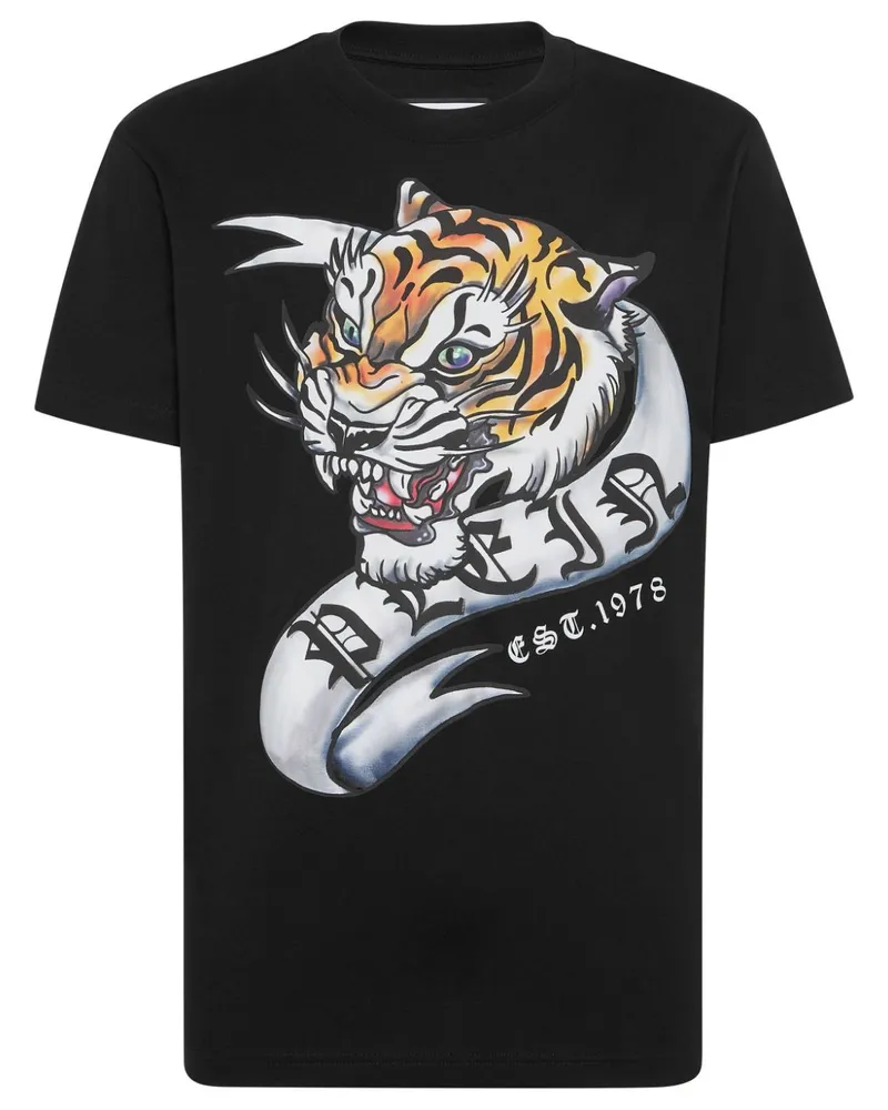 Philipp Plein T-Shirt mit Tiger-Print - Schwarz Schwarz