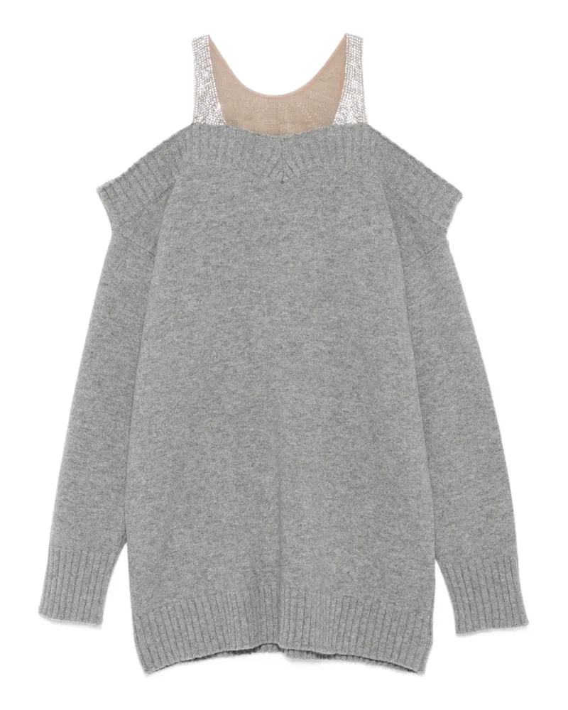 Giuseppe di Morabito Verziertes Minikleid - Grau Grau