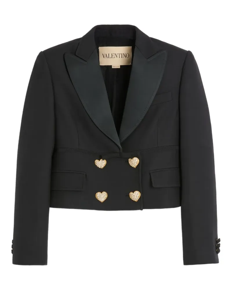 Valentino Garavani Doppelreihiger Cropped-Blazer - Schwarz Schwarz