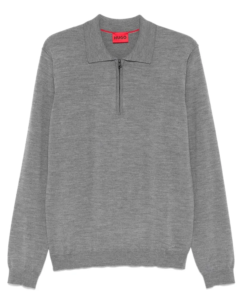 HUGO BOSS Poloshirt mit Reißverschluss - Grau Grau