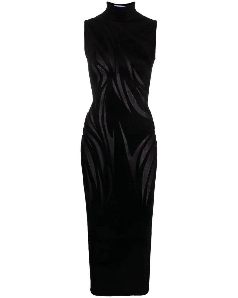 Thierry Mugler Kleid mit Stehkragen Schwarz