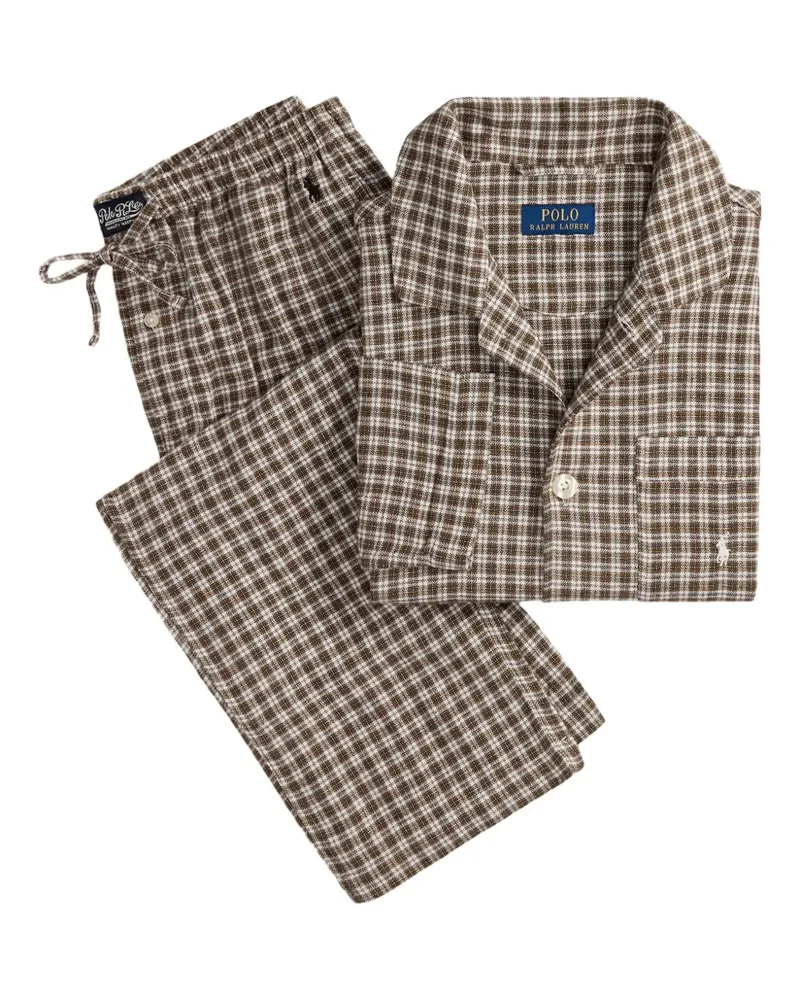 Ralph Lauren Karierter Pyjama aus Flanell - Braun Braun