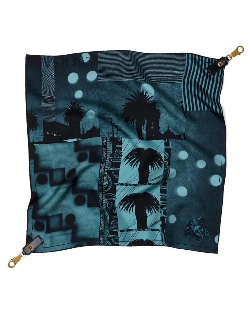 Versace Schalanhänger mit Print - Blau Blau
