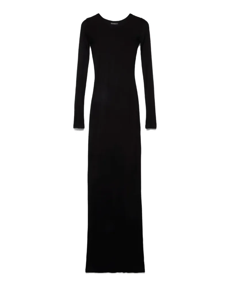 7 for all mankind maxi fitted long-sleeve dress - Schwarz Schwarz