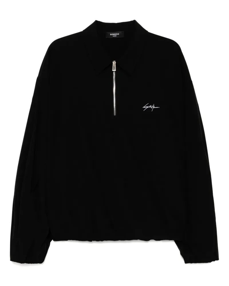 SONGZIO Sweatshirt mit Abnähern - Schwarz Schwarz