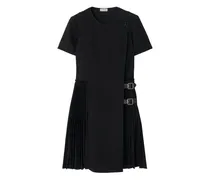 Wickelkleid mit Falten - Schwarz