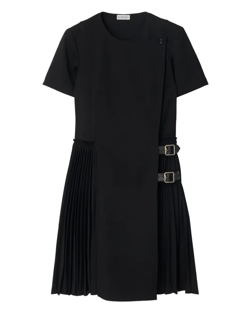 Burberry pleated wrap mini dress - Schwarz Schwarz
