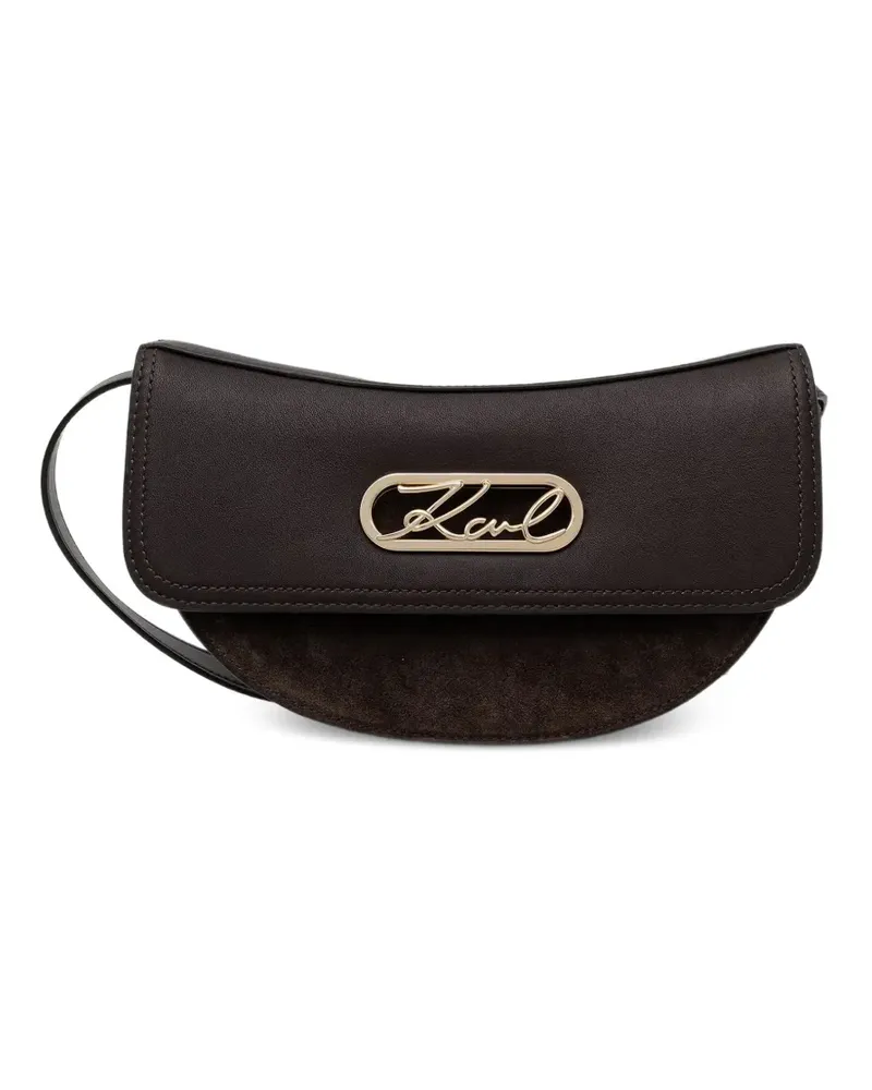Karl Lagerfeld Umhängetasche mit Logo-Schild - Braun Braun