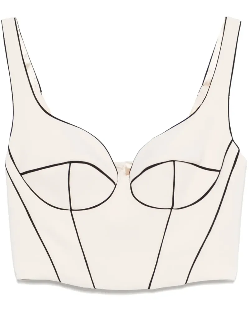 Elisabetta Franchi Corsage mit Kontrastdetails - Nude Nude