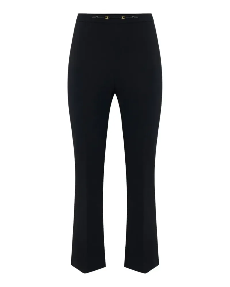 Elisabetta Franchi Hose aus Stretch-Krepp im Layering-Look - Schwarz Schwarz