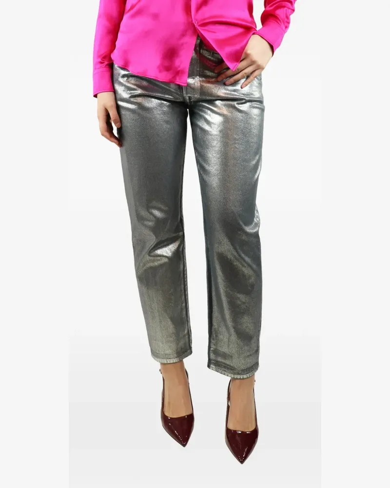 Golden Goose Jeans im Metallic-Look - Silber Silber
