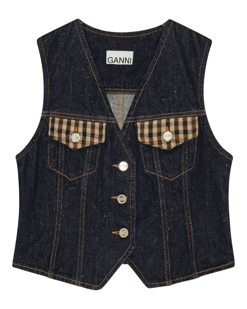 Ganni Weste aus Denim - Blau Blau