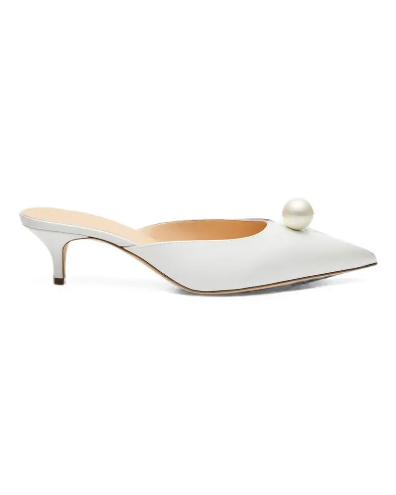 Magda Butrym pearl-embellished pointed-toe mules - Nude Nude