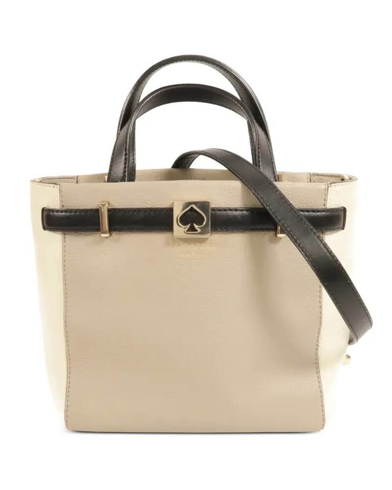 Kate Spade GHW Zwei-Wege-Schultertasche mit Logo-Plakette - Braun Braun