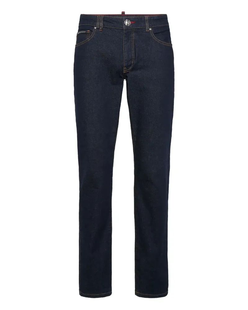 Philipp Plein Jeans mit Logo-Schild - Blau Blau