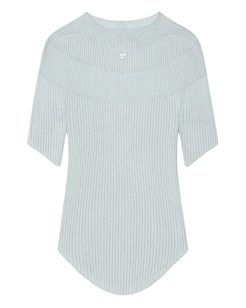 Courrèges Geripptes Strickoberteil - Blau Blau