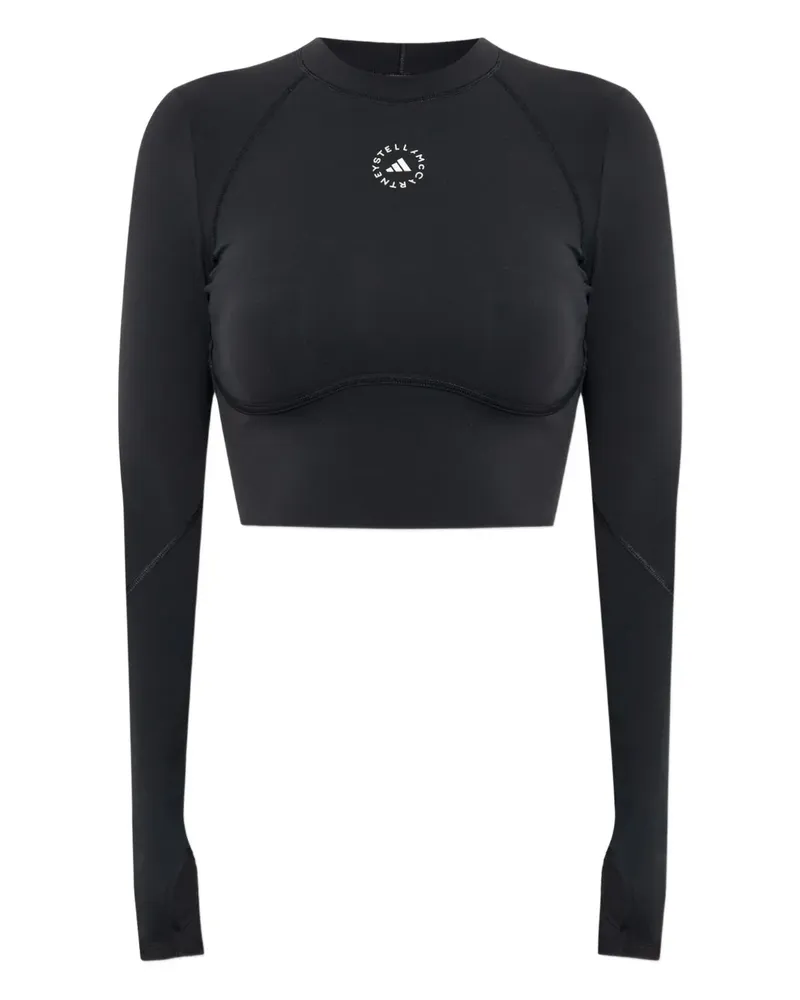 adidas logo-detail long-sleeve top - Schwarz Schwarz