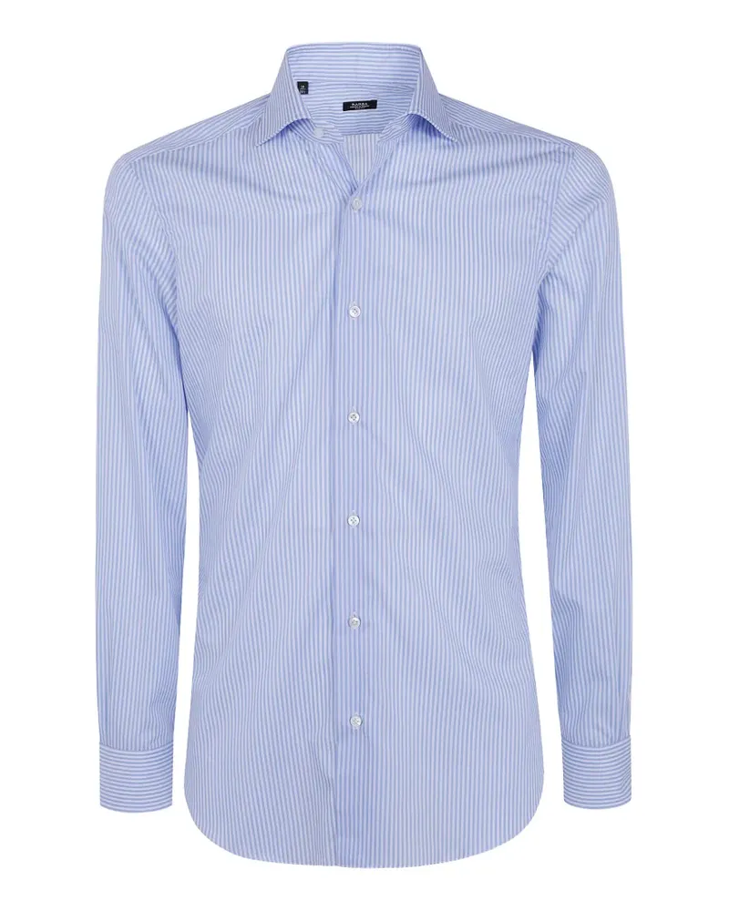 BARBA Gestreiftes Hemd - Blau Blau