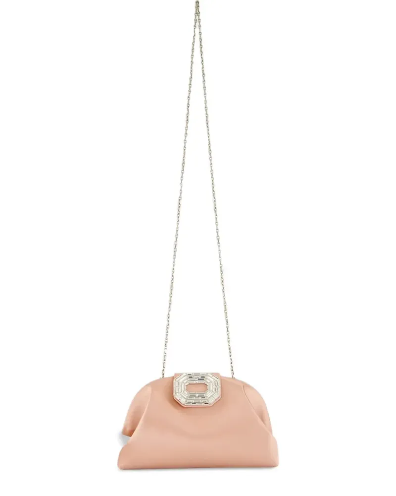 Amina Muaddi Camelia Clutch mit Kettenriemen - Rosa Rosa