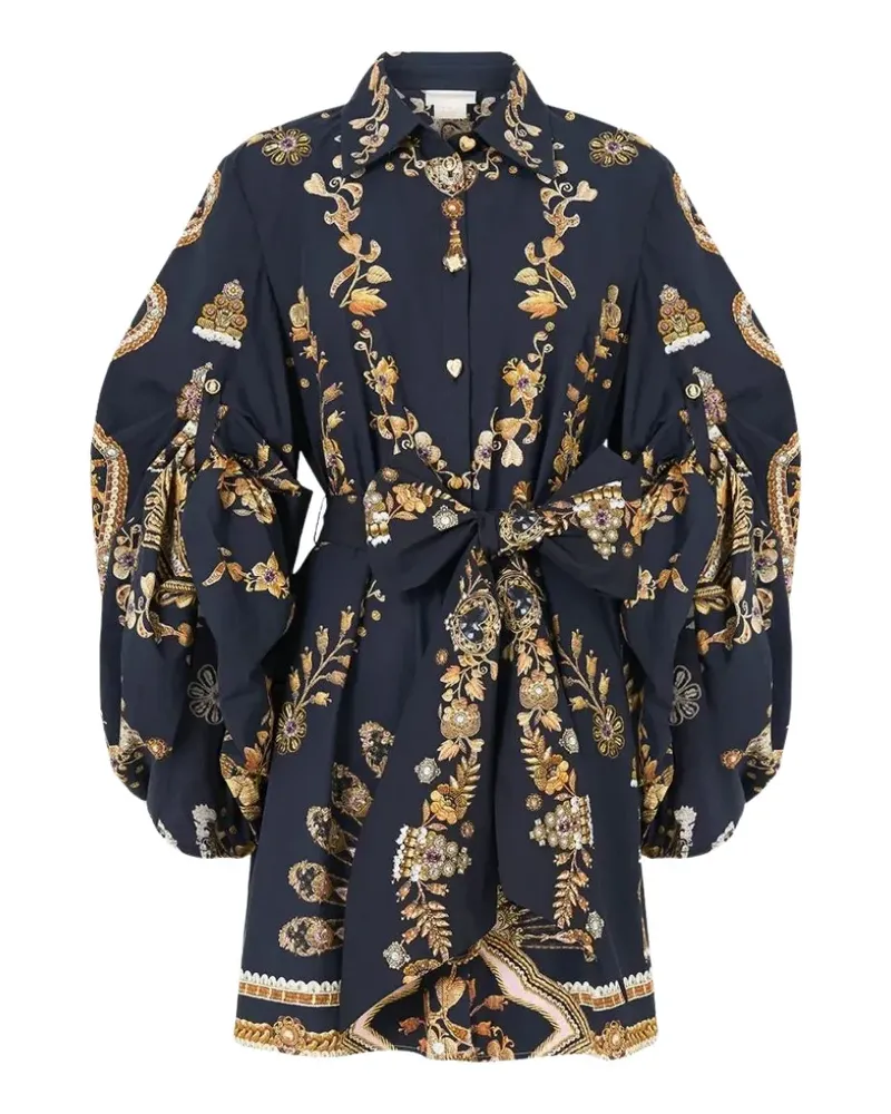 Camilla Minikleid mit Taurus Rising-Print - Schwarz Schwarz