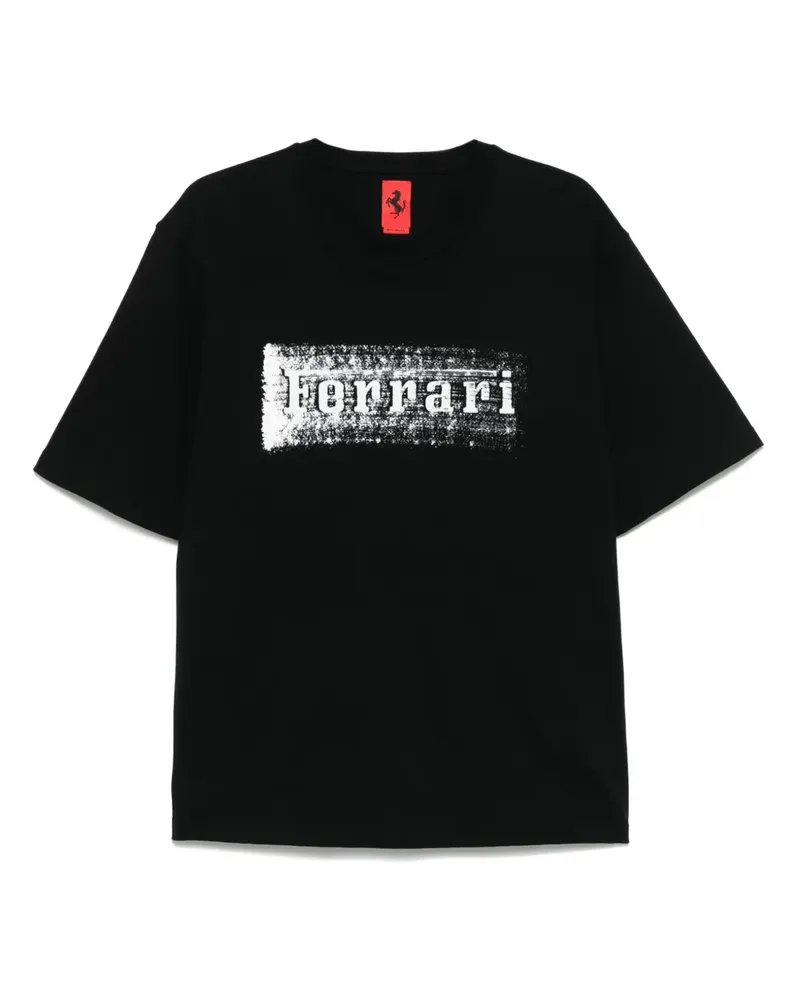 Ferrari T-Shirt mit Logo-Print - Schwarz Schwarz