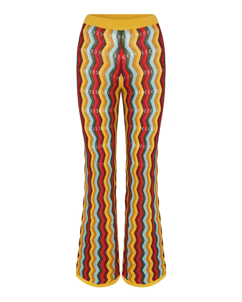 Simon Miller Ophelia chevron-knit flared trousers - Gelb Gelb