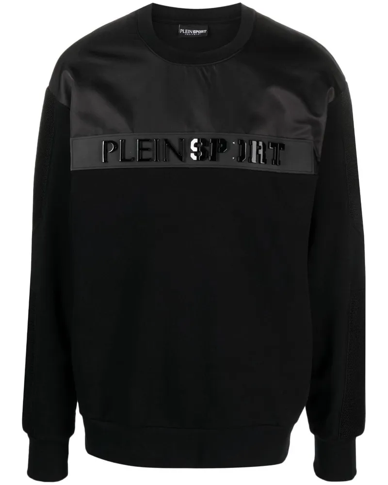 Philipp Plein Sweatshirt mit Logo-Patch - Schwarz Schwarz