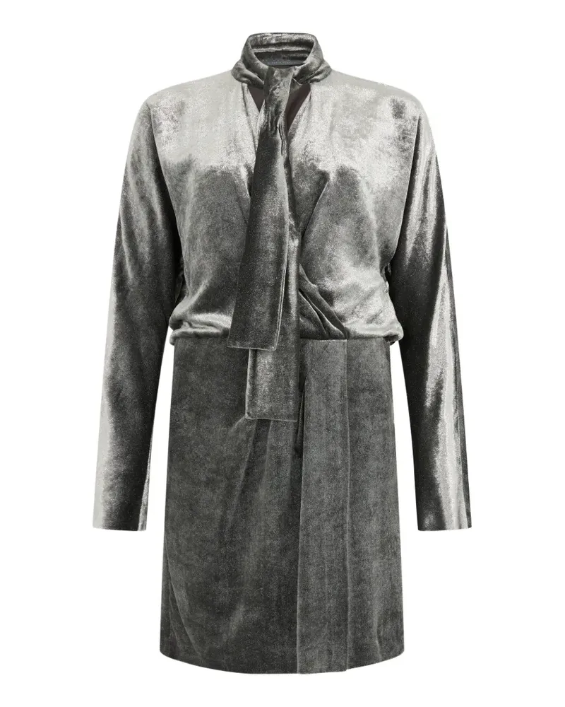 Alberta Ferretti Minikleid aus Samt - Grau Grau