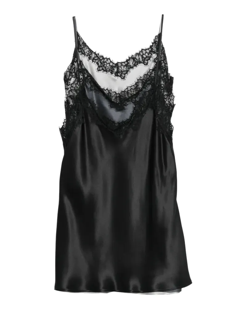 Viktor & Rolf Minikleid im Layering-Look mit Spitzenbesatz - Schwarz Schwarz