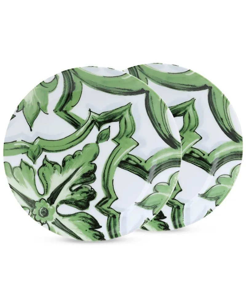 Dolce & Gabbana Porzellan-Dessertplatten (2er-Set) - Grün Grün