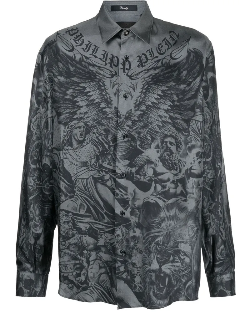 Philipp Plein Hemd mit grafischem Print - Schwarz Schwarz