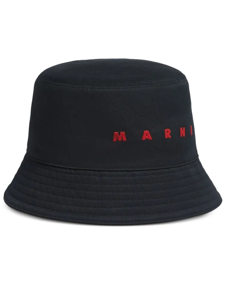 Marni Fischerhut mit Logo-Stickerei - Schwarz Schwarz