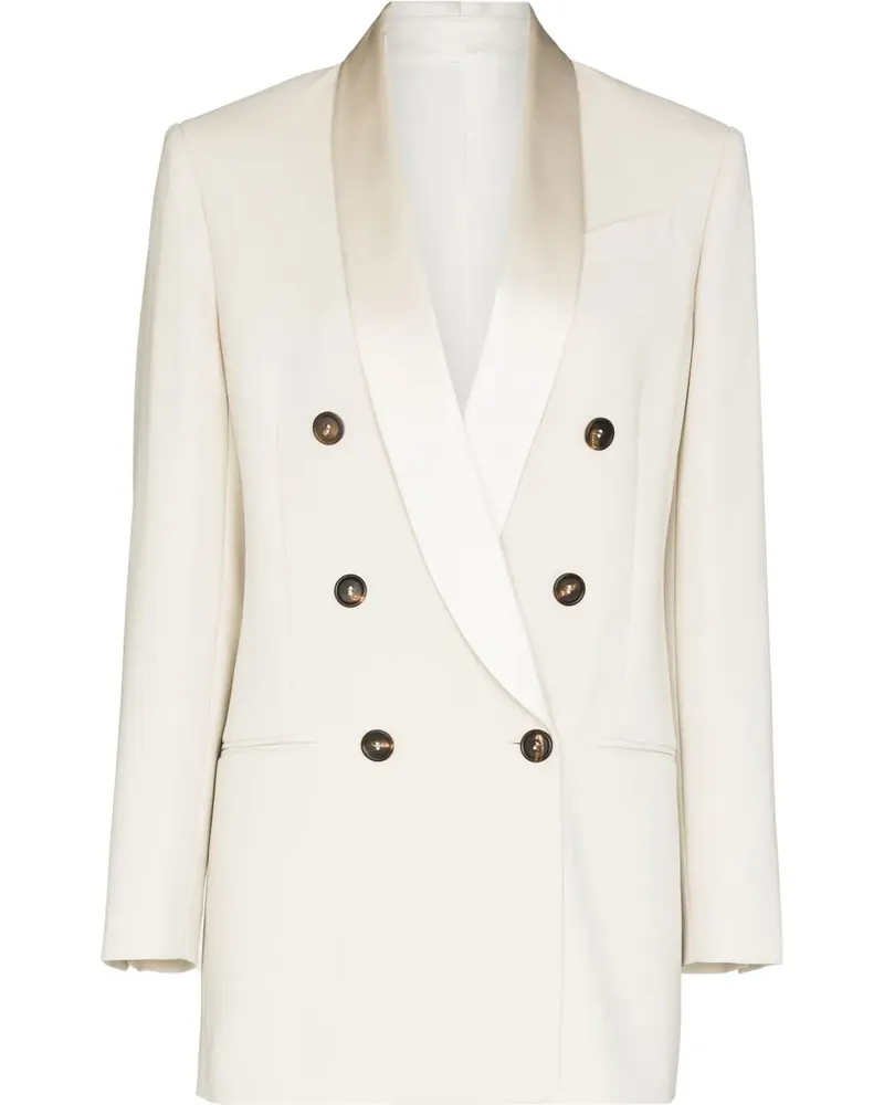 Brunello Cucinelli Doppelreihiger Blazer - Nude Nude