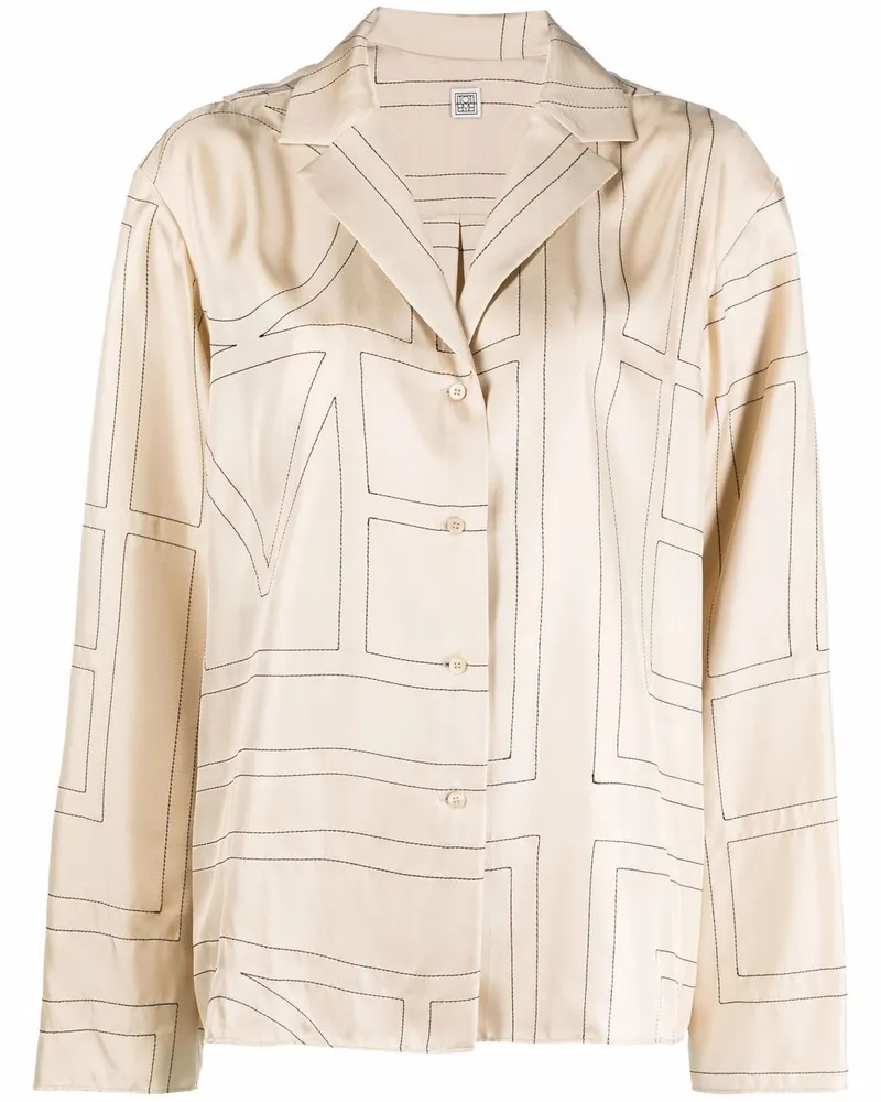 Totême Pyjama-Hemd mit Monogrammmuster - Nude Nude