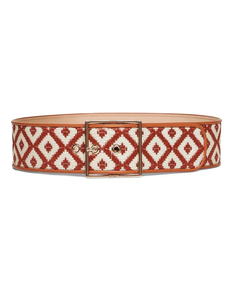 Max Mara raffia-effect wide fabric belt - Braun Braun