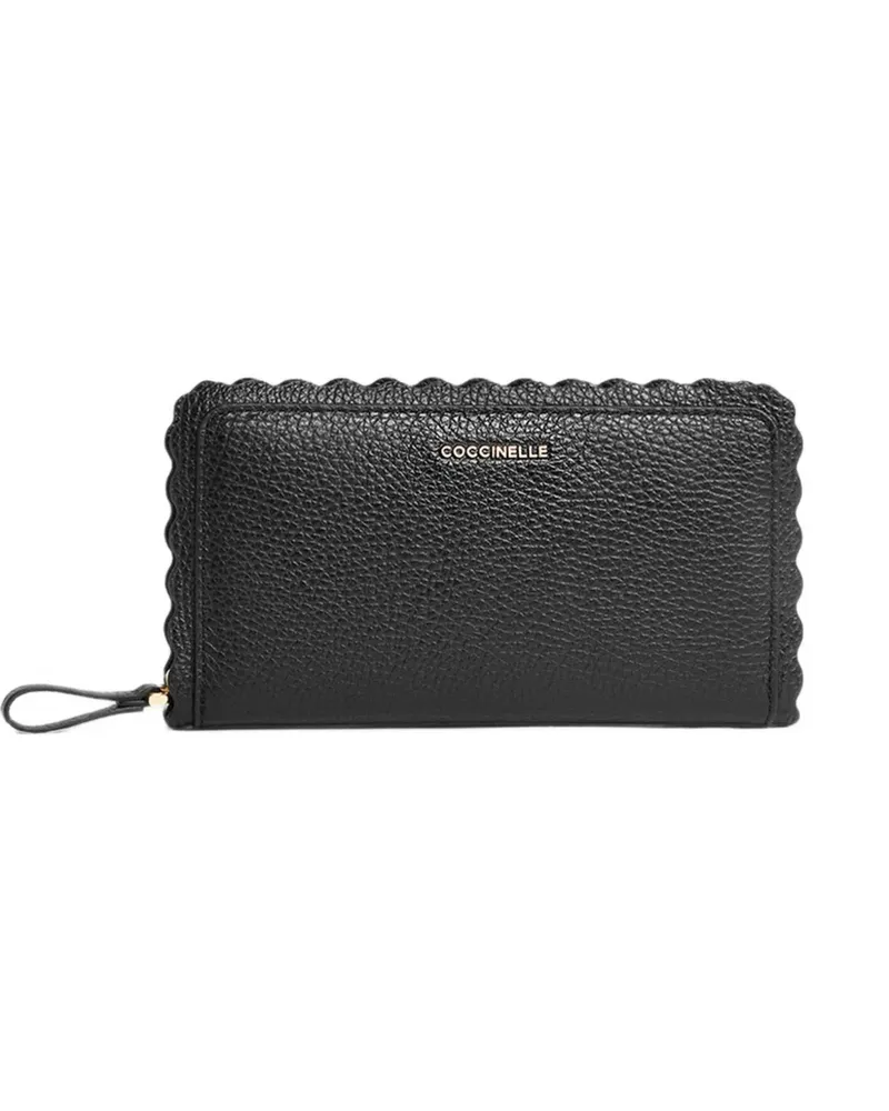 Coccinelle large Leathe Lacer scalloped-edge wallet - Schwarz Schwarz