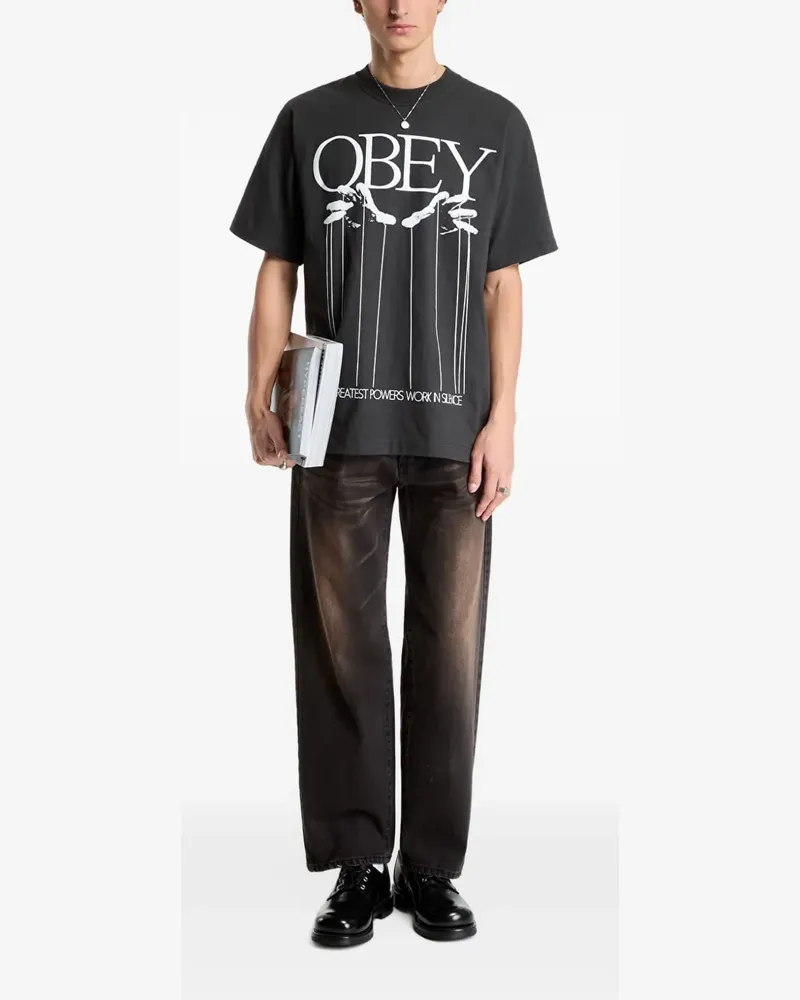 Obey studded Boxcar jeans - Schwarz Schwarz