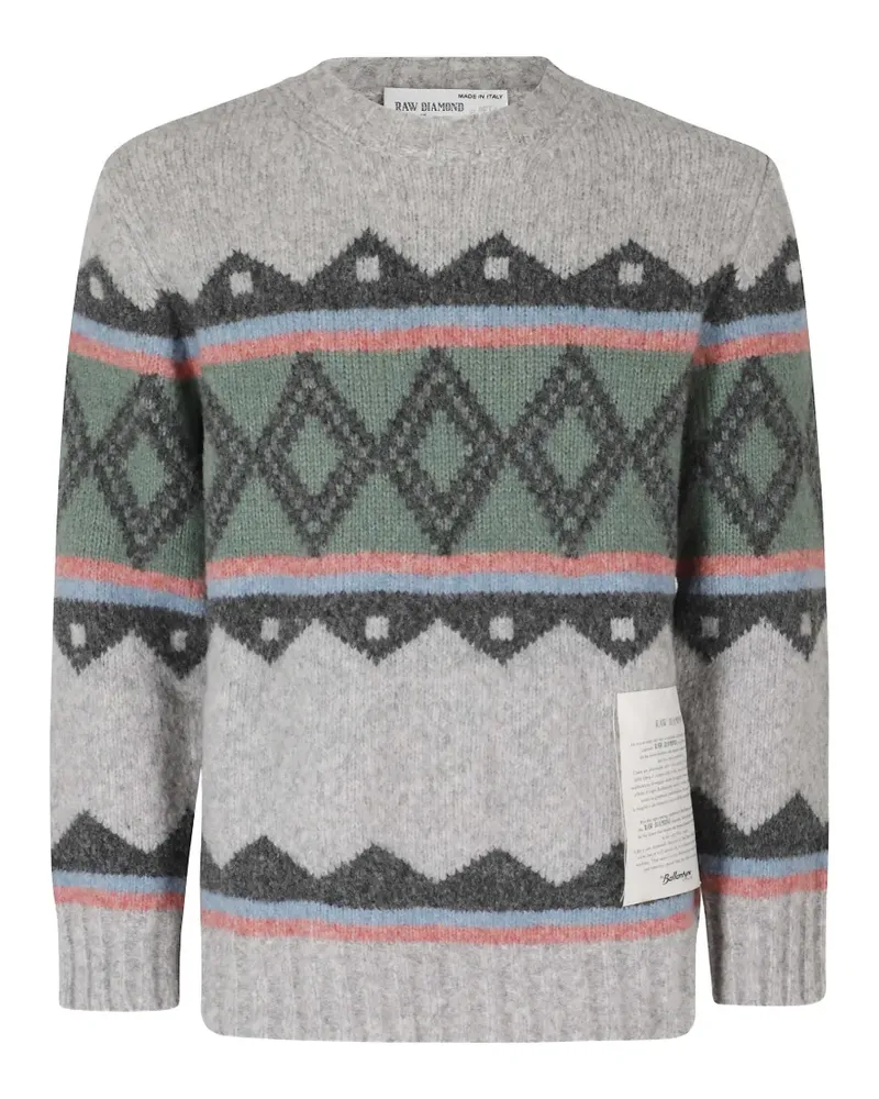 Ballantyne Pullover mit Fair-Isle-Strickmuster - Grau Grau