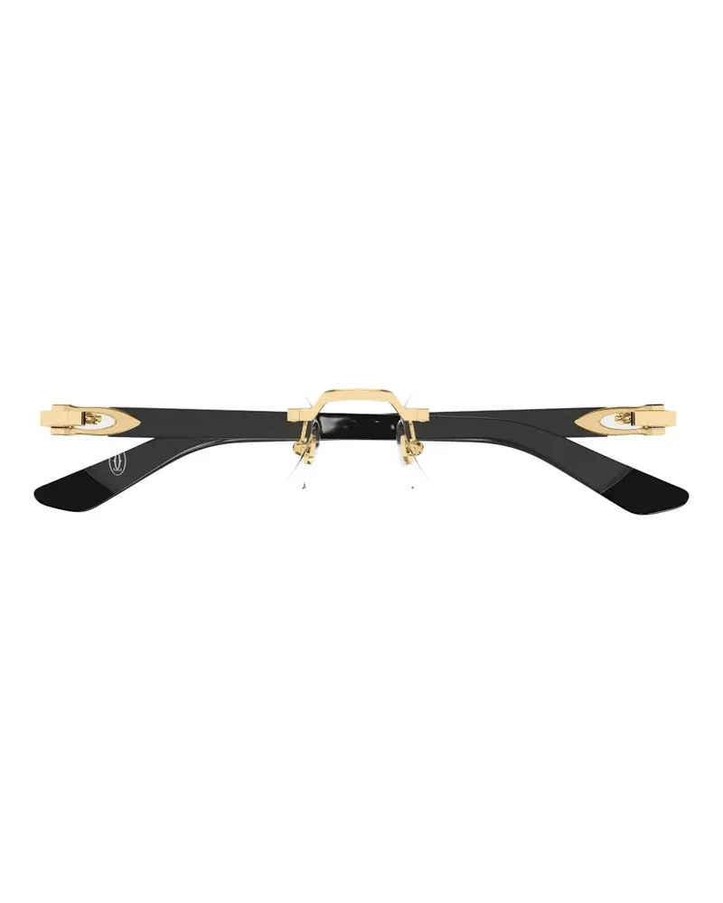 Cartier Rahmenlose Brille mit geometrischen Gläsern - Schwarz Schwarz