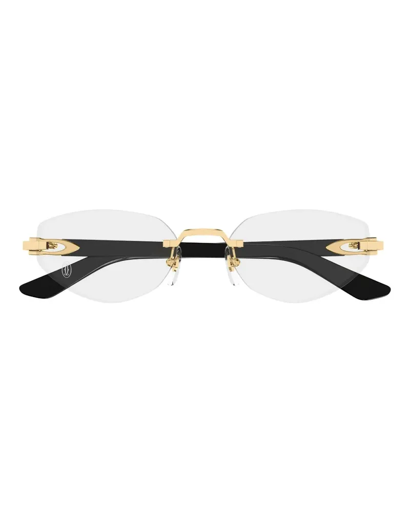 Cartier Rahmenlose Brille mit geometrischen Gläsern - Schwarz Schwarz