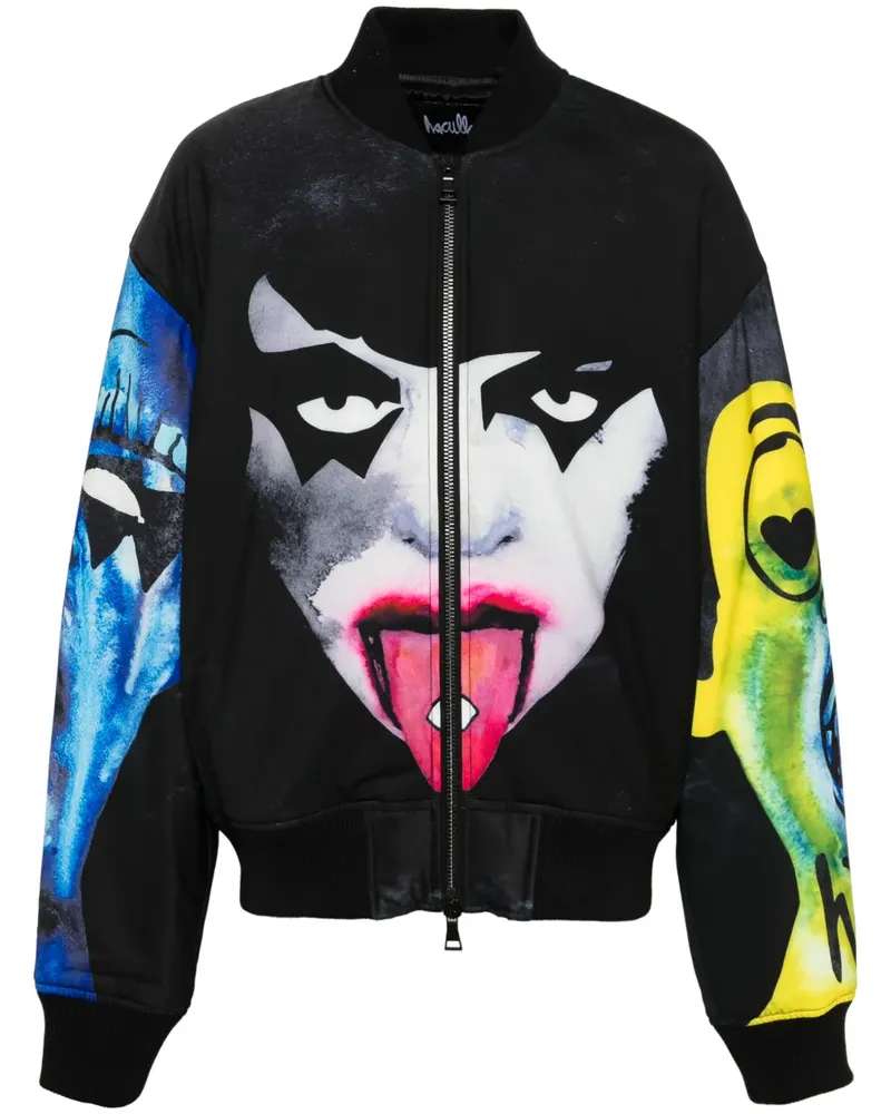 Haculla Bomberjacke mit grafischem Print - Schwarz Schwarz