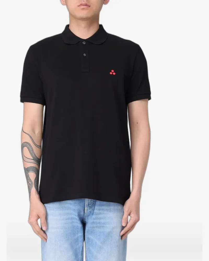 Peuterey Poloshirt mit Logo-Patch - Schwarz Schwarz
