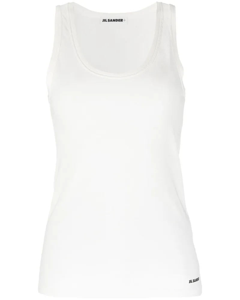 Jil Sander Top mit Logo-Print - Weiß Weiß