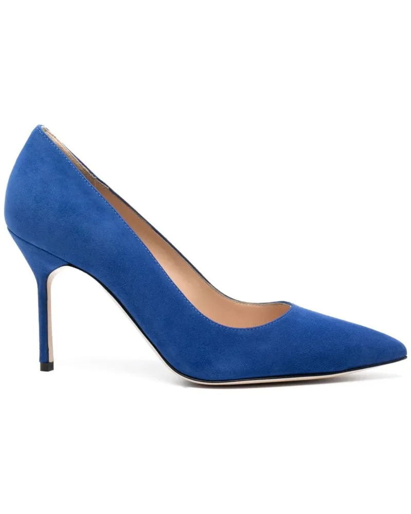 Manolo Blahnik BB Pumps aus Wildleder 90mm - Blau Blau
