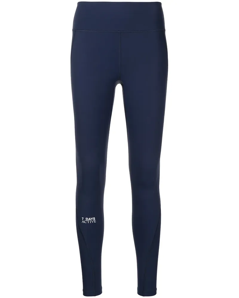 7 DAYS Active Leggings mit Logo-Print - Blau Blau
